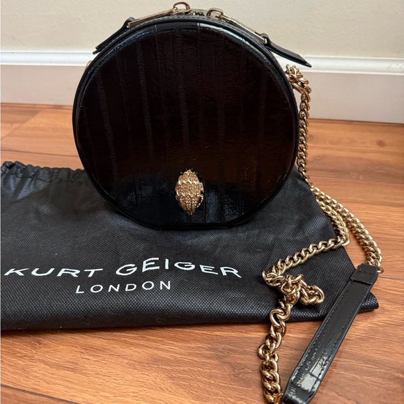 Kurt Geiger Black Crossbody Bag with Gold Chain - Picture 1 of 5